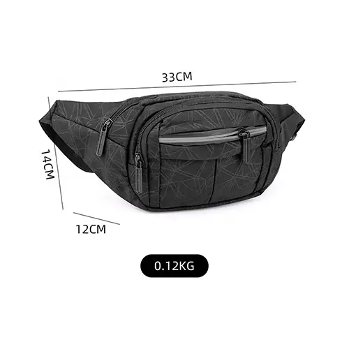 Durable Multi-Pocket Waist Bag with Elegant Textured Design